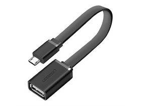 Ugreen US133 USB aljzat - microUSB Adapter, 15cm, fekete