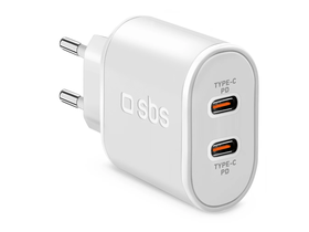 SBS Töltő adapter PD 2xUSB-C 20W fehér