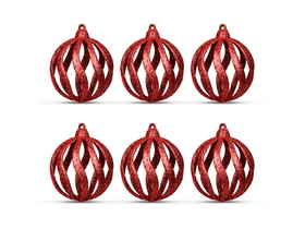 Family 58522C Karácsonyfadísz szett, glitteres, piros, 6 db Family 58522C Karácsonyfadísz szett, glitteres, piros, 6 db