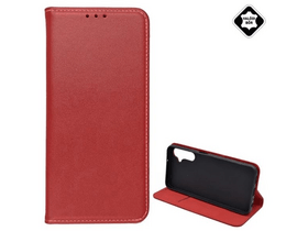 Gigapack Samsung Galaxy A05s Valódi bőr flip tok, bordó (GP-151945)