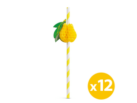 Family 57603B Papír szívószál, 3D gyümölcs, 197 x 6 mm,12 db Family 57603B Papír szívószál, 3D gyümölcs, 197 x 6 mm,12 db