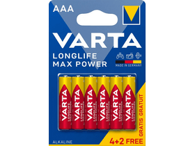 Varta Longlife Max Power AAA/LR03 elem, 6 db (4703101736)