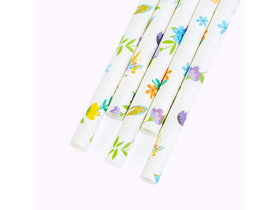 Family 57609 Papír szívószál, virág mintás,197 x 6 mm, 25 db