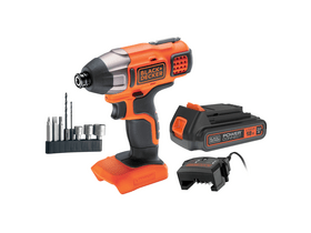 BLACK + DECKER BDCIM18D1A-QW 18V ütvecsavarozó akkuval +8 kiegészítő BLACK + DECKER BDCIM18D1A-QW 18V ütvecsavarozó akkuval +8 kiegészítő