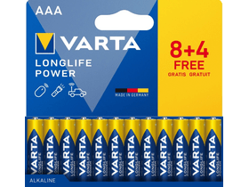 Varta Longlife Power AAA LR03 baterije, 8+4 kom. Varta Longlife Power AAA LR03 baterije, 8+4 kom.