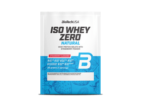 BiotechUSA Iso Whey Zero Natural laktózmentes fehérje, 25 g, eper BiotechUSA Iso Whey Zero Natural laktózmentes fehérje, 25 g, eper