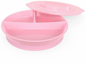 Twistshake osztott tányér 6+m pink