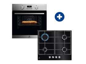 Electrolux EOF3H00BX Beépíthető sütő + Electrolux KGG64262K Beépíthető gáz főzőlap Electrolux EOF3H00BX Beépíthető sütő + Electrolux KGG64262K Beépíthető gáz főzőlap
