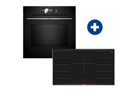 Bosch HMG778NB1 Beépíthető sütő mikrohullám funkcióval + Bosch PXV975DV1E Indukciós főzőlap Bosch HMG778NB1 Beépíthető sütő mikrohullám funkcióval + Bosch PXV975DV1E Indukciós főzőlap