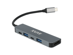 Avax HB611 5u1 HUB TypeC - HDMI,Type-C, 2xUSB 3.0,100W Avax HB611 5u1 HUB TypeC - HDMI,Type-C, 2xUSB 3.0,100W