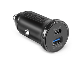 SBS USB-A/USB-C auto punjač 25W, crni (TECRPD25W) SBS USB-A/USB-C auto punjač 25W, crni (TECRPD25W)