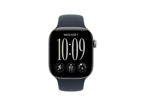 Apple Watch Series 12 GPS+Cellular, 42 mm asztroszürke alumíniumtok, tengerészkék sportszíj, M/L (MJFY4MP/A)