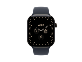 Apple Watch Series 12 GPS+Cellular, 46 mm natúr titán tok, tengerészkék sportszíj, S/M (MJGM4MP/A)