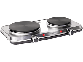 Elektromos főzőlap, 2 lapos, 2500W, inox