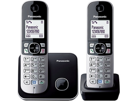 Panasonic TG6812 DECT Telefon, Fekete/Ezüst