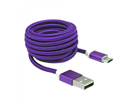 Sbox MICRO USB 1U 1m-es kábel, lila