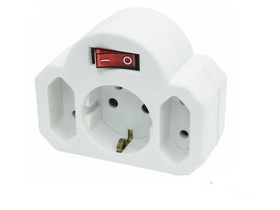 Somogyi NVK 3/WH Hálózati elosztó, kapcsolós 3 aljzat ( 1 földelt + 2 euró ) Somogyi NVK 3/WH Hálózati elosztó, kapcsolós 3 aljzat ( 1 földelt + 2 euró )