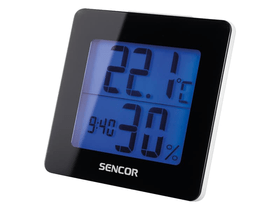 Sencor SWS 1500 B Hőmérő ébresztőórával, Fekete