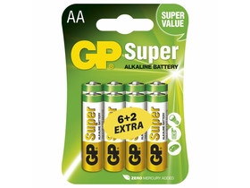 GP B13218 Super Alkáli elem AA 6db+2db