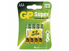 GP B13118 Super Alkáli elem AAA 6+2 db