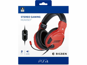 Bigben Interactive Stereo Gaming Headset V3 PS4 piros