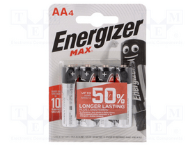 Energizer Max AA E91 Alkáli elem, 4 db Energizer Max AA E91 Alkáli elem, 4 db