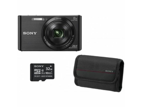 Sony W830 Fekete Digitális fényképezőgép + 32GB Memóriakártya + tok