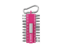 Bosch 21-dijelni set odvijača s karabinerom, roza (2607002821) Bosch 21-dijelni set odvijača s karabinerom, roza (2607002821)