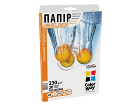 COLORWAY fotópapír, magasfényű 230 G/M2, A4, 20 lap COLORWAY fotópapír, magasfényű 230 G/M2, A4, 20 lap