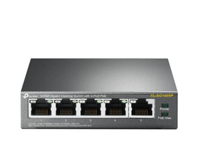 TP-Link SG1005P 5-Portos gigabites asztali switch 4 PoE porttal TP-Link SG1005P 5-Portos gigabites asztali switch 4 PoE porttal