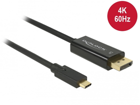 Delock 85256 Kábel USB Type-C™ - DisplayPort, 4K 60 Hz, 2 m, fekete