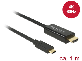 Delock 85290 Kábel USB Type-C™- HDMI, 4K, 60 Hz, 1 m, fekete