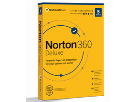 Norton 360 Deluxe 50GB HUN, 1 Felhasználó, 5 gép, 1 éves, dobozos vírusirtó szoftver