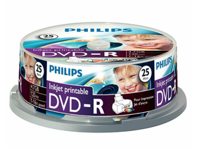 Philips DVD-R DM4I6B25F/00 nyomtatható 25 db-os henger