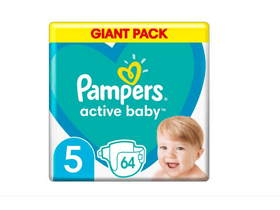 Pampers Active Baby Giant Pack pelenka 5-ös méret, 64 db Pampers Active Baby Giant Pack pelenka 5-ös méret, 64 db