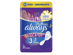 Always Platinum Night Egészségügyi betét, 22 db Always Platinum Night Egészségügyi betét, 22 db