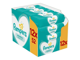 Pampers Sensitive Törlőkendő, 12 x 52 db Pampers Sensitive Törlőkendő, 12 x 52 db