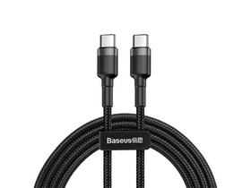 Baseus USB Type-C 60W Gyorstöltő adatkábel 1m, szürke/fekete (CATKLFGG1) Baseus USB Type-C 60W Gyorstöltő adatkábel 1m, szürke/fekete (CATKLFGG1)