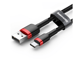 Baseus USB Type-C Gyorstöltő adatkábel 0.5m, piros/fekete Baseus USB Type-C Gyorstöltő adatkábel 0.5m, piros/fekete