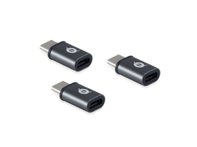 Conceptronic átalakító - DONN05G 3-Pack (3db USB-C to MicroUSB, fekete)