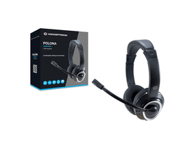Conceptronic POLONA01B Fejhallgató, fekete Conceptronic POLONA01B Fejhallgató, fekete