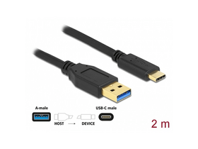 Delock 84004 USB 3.2 Gen2 kábel 10Gbps Type-A / Type-C, 2m