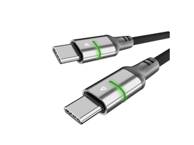 Avax CB633 STEELY LED 60W USB-C gyorstöltő kábel, fonott, 2m