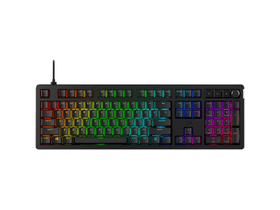 HyperX Mechanikus Billentyűzet - Alloy Rise Red US (Vezetékes, USB, 108 gomb, HX Red switch, angol kiosztás, fekete)