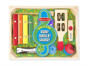 Melissa & Doug hangszerek, zenekar a dobozban, rázd-fújd-koppintsd Melissa & Doug hangszerek, zenekar a dobozban, rázd-fújd-koppintsd