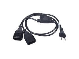KAB Akyga AK-RD-05A Y-alakú tápkábel, 1,2 m, fekete