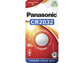 Panasonic CR2032 3V lítium gombelem 1db/csomag Panasonic CR2032 3V lítium gombelem 1db/csomag