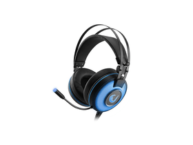 Rampage Fejhallgató - SN-RW66 Alpha-X (7.1, mikrofon, USB, hangerőszabályzó, nagy-párnás, 2.1m kábel, fekete-kék)