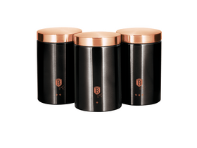 3 részes tárolókészlet. rose gold-fekete 3 részes tárolókészlet. rose gold-fekete