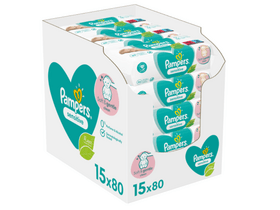 Pampers Sensitive törlőkendő, 15x 80 db Pampers Sensitive törlőkendő, 15x 80 db
